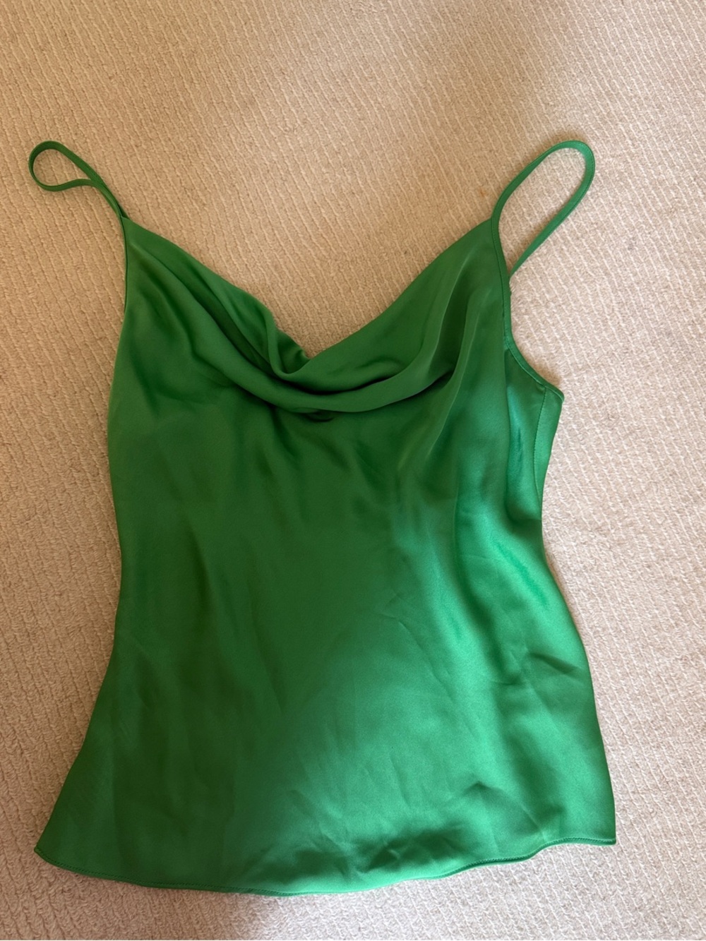 Ramy Brook Emerald Green Satin Cowl Camisole